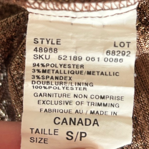 LE CHATEAU Vintage Halter Dress Brown Gold | Size S - Picture 4 of 5